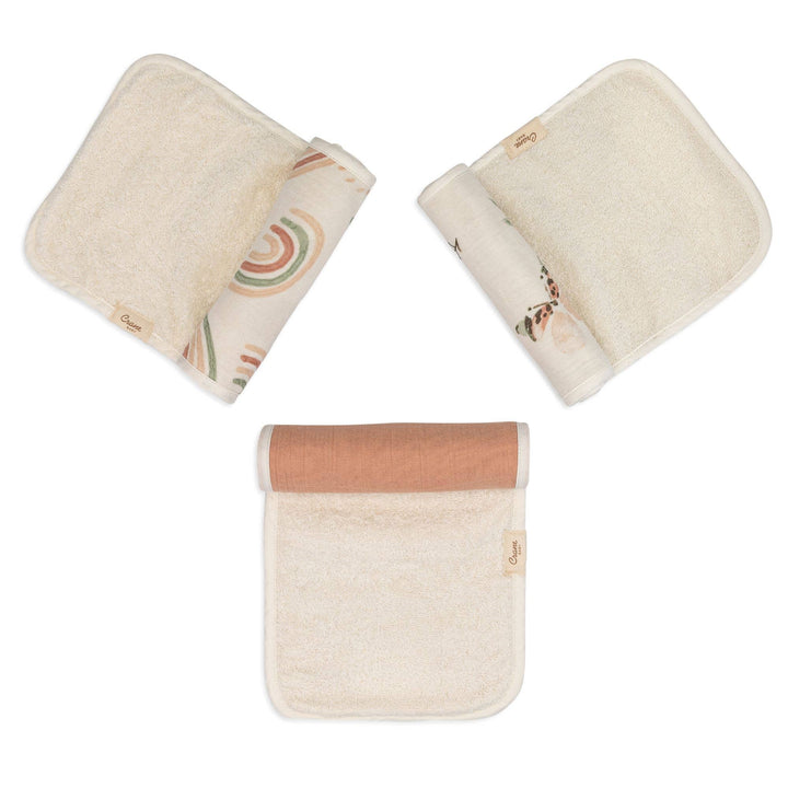 Parker 3-pc. Baby Burp Cloth Set - Rainbow/Butterfly
