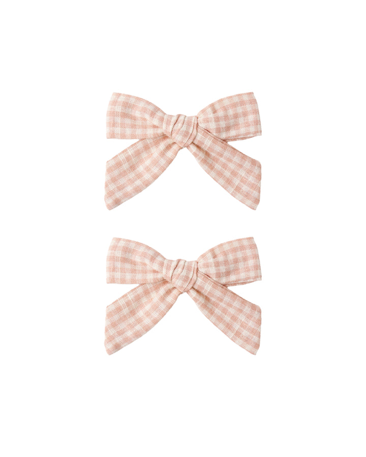 Pink Gingham Bows - 2 Pack by Rylee and Cru