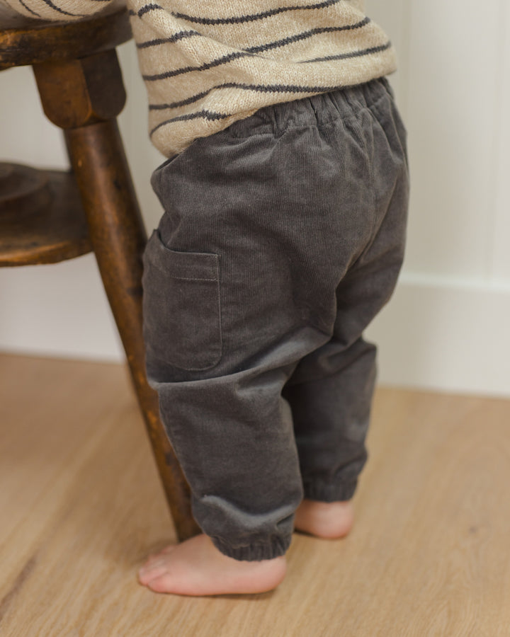 Child wearing indigo lucas pant by Quincy Mae