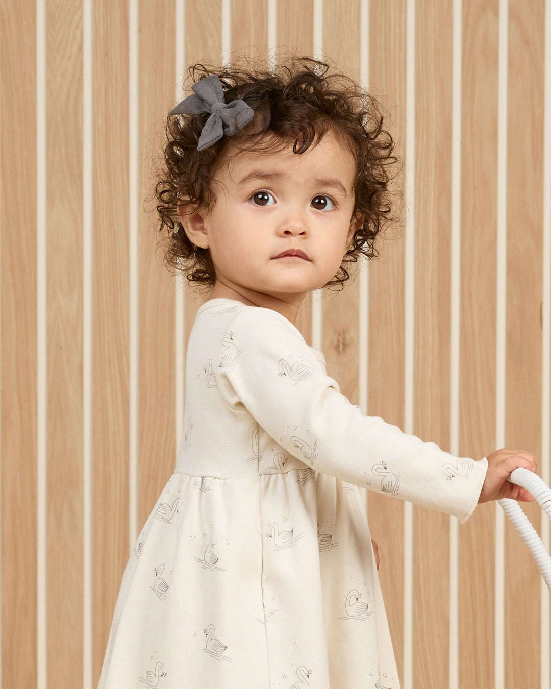 Swan LS Baby Dress by Quincy Mae