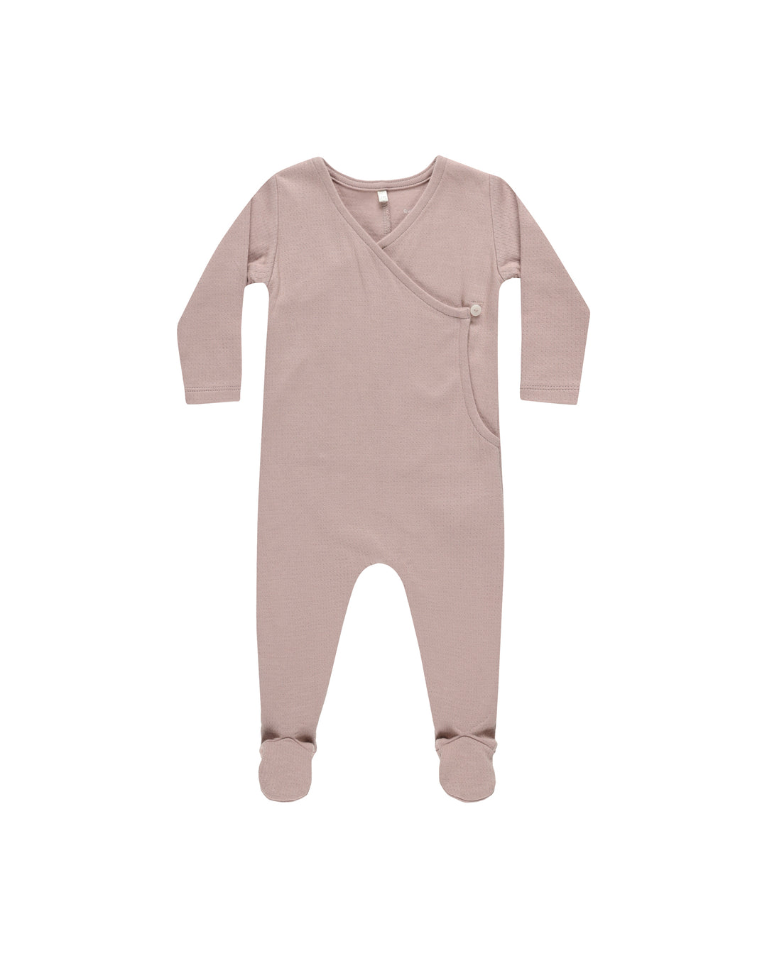 Pointelle Mauve Wrap Footie by Quincy Mae