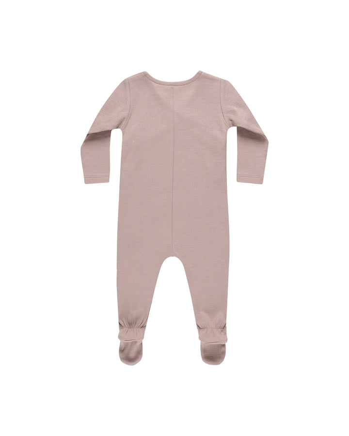 Pointelle Mauve Wrap Footie by Quincy Mae