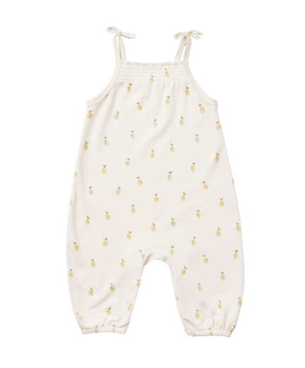 Smocked Lemons Jumpsuit by Quincy Mae