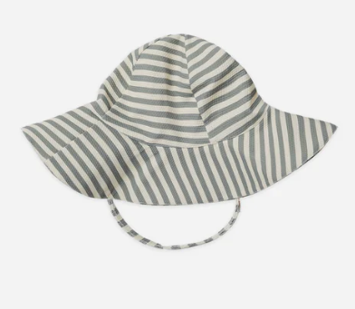 Sea Green Stripe Floppy Sun Hat by Quincy Mae