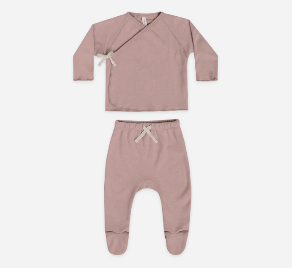Lilac Wrap top and pant set by Quincy Mae