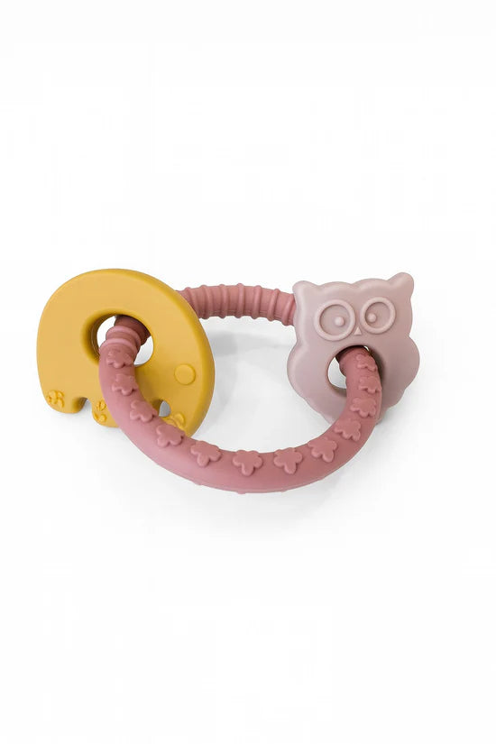 Ring Teether - Pink Elephant