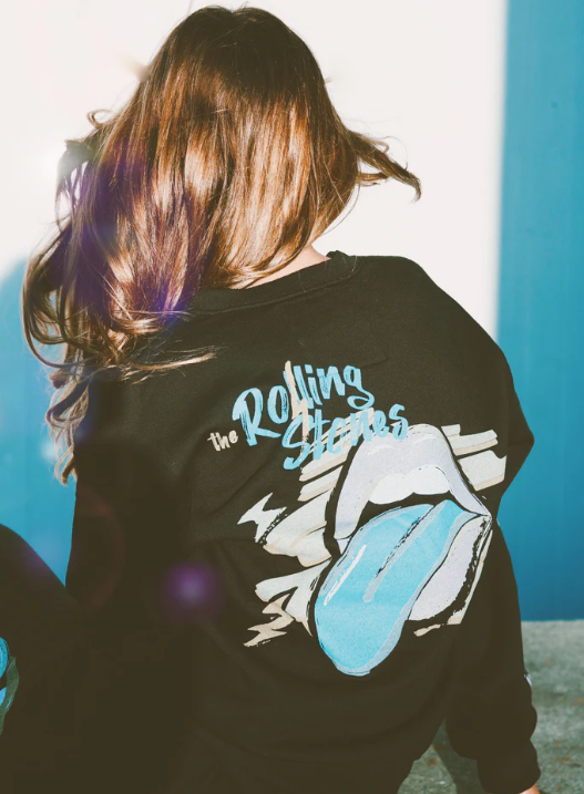 rolling stones crew sweatshirt by rowdy sprout
