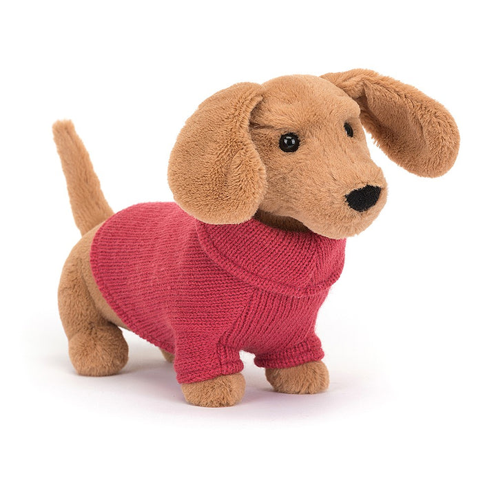 Sweater Sausage Dog - pink by Jellycat