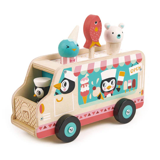 Penguin's Gelato Van Wood Toy by Tender Leaf