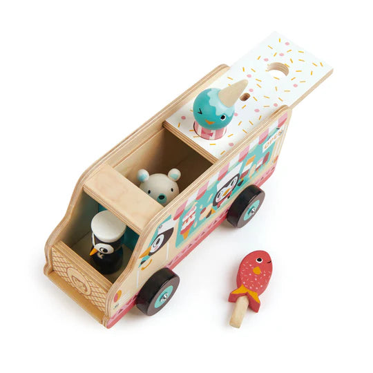 Penguin's Gelato Van Wood Toy by Tender Leaf