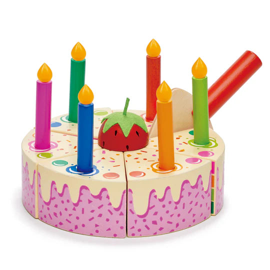 Rainbow Birthday Cake Wood Toy by Tender Leaf