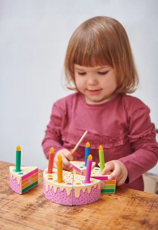 Rainbow Birthday Cake Wood Toy by Tender Leaf