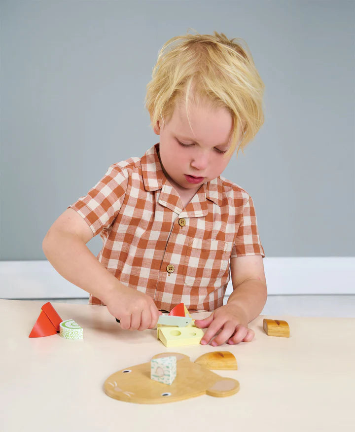 Cheese Chopping Board Wood Toy by Tender Leaf Toys
