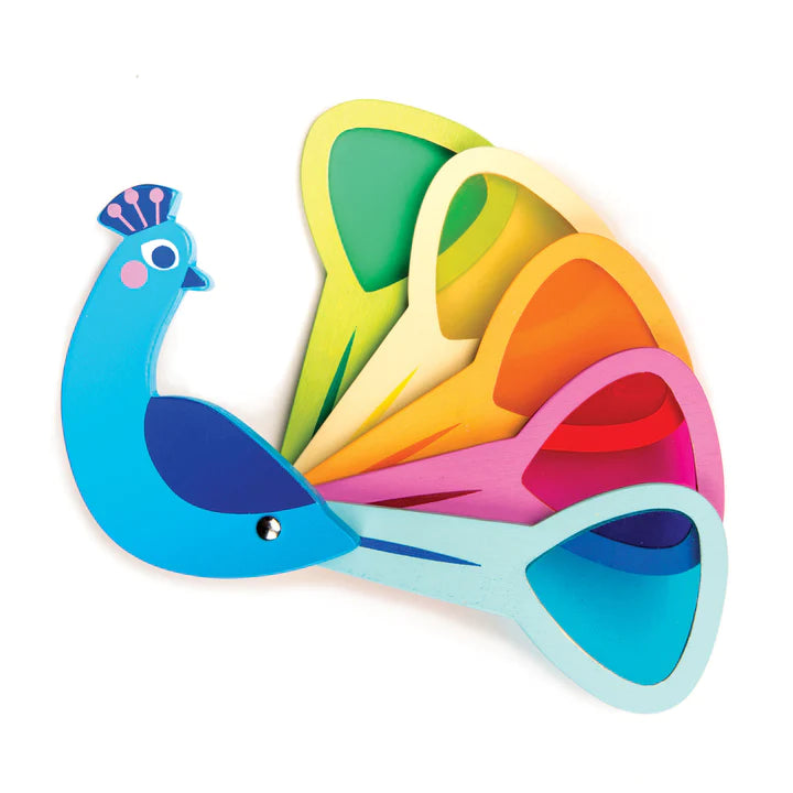 Peacock Colors Wood Toy by Tender leaf Toys