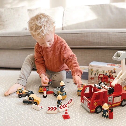 Fire Engine Wood Toy by Tender Leaf