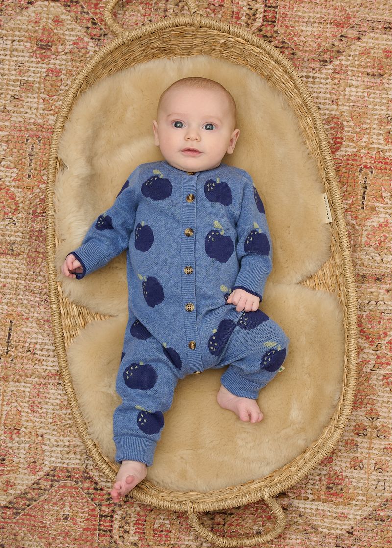 Apple Knit Playsuit - Blue