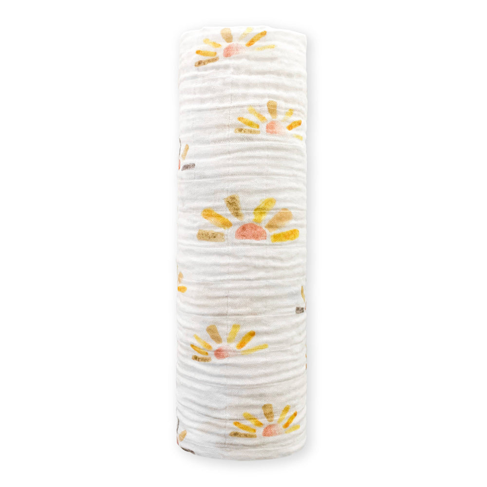 Watercolor Sun Muslin Swaddle Blanket
