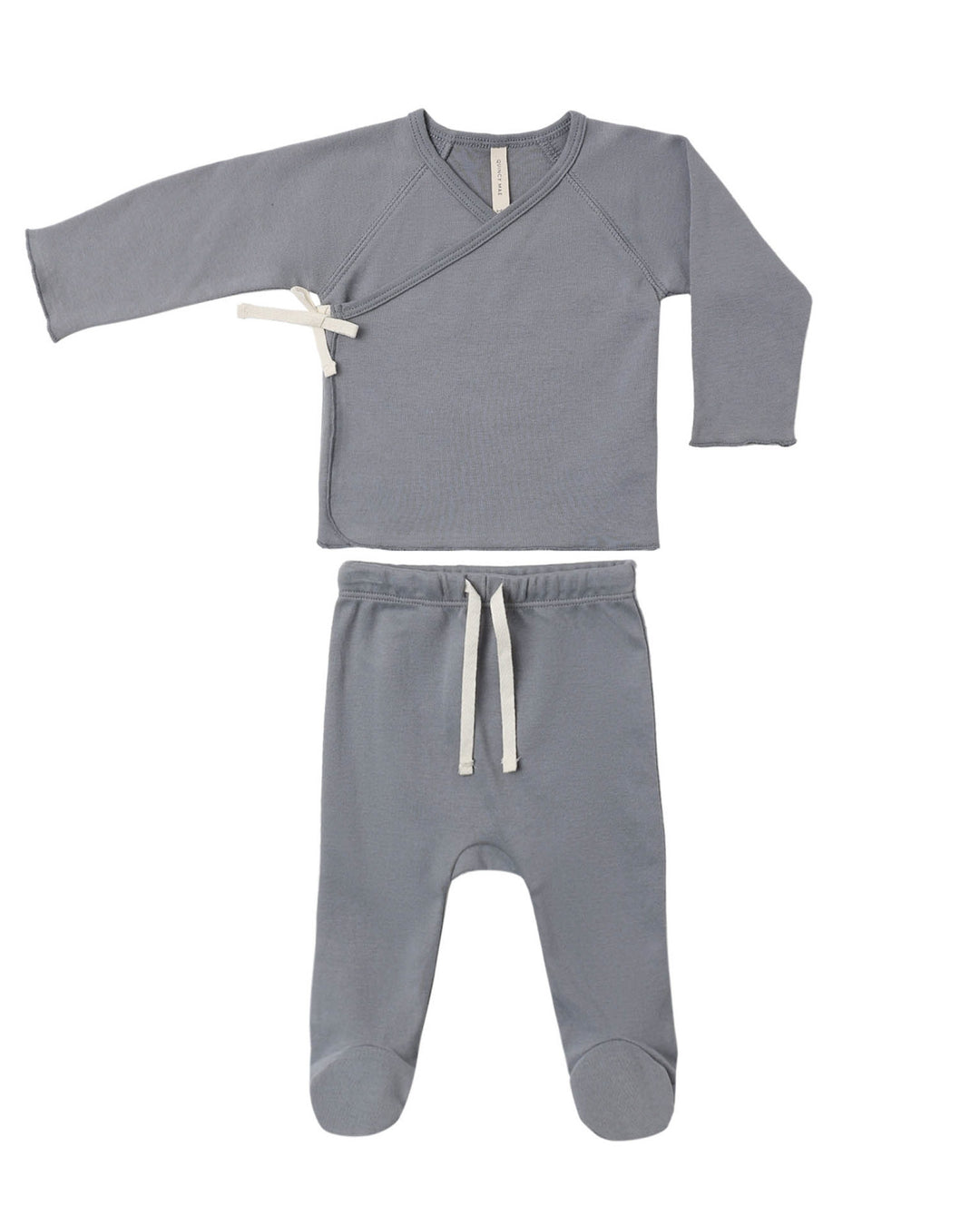 Wrap Top & Footed Pant Set by Quincy Mae