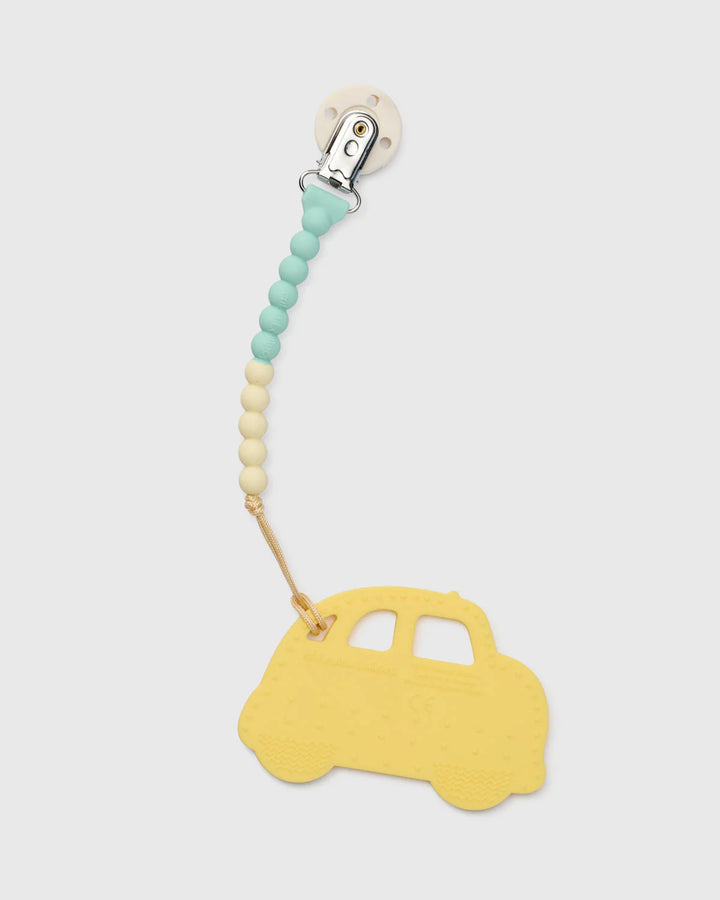 Yellow Taxi Teether & Clip by Loulou Lollipop