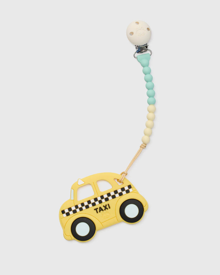 Yellow Taxi Teether & Clip by Loulou Lollipop