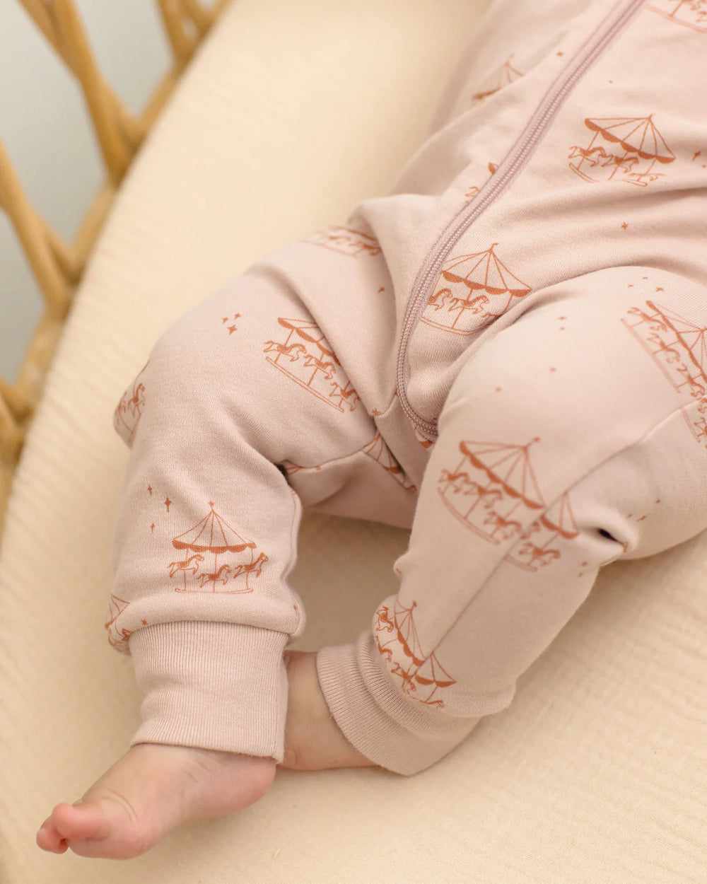 Zip Long Sleeve Sleeper - Carousel by Quincy Mae