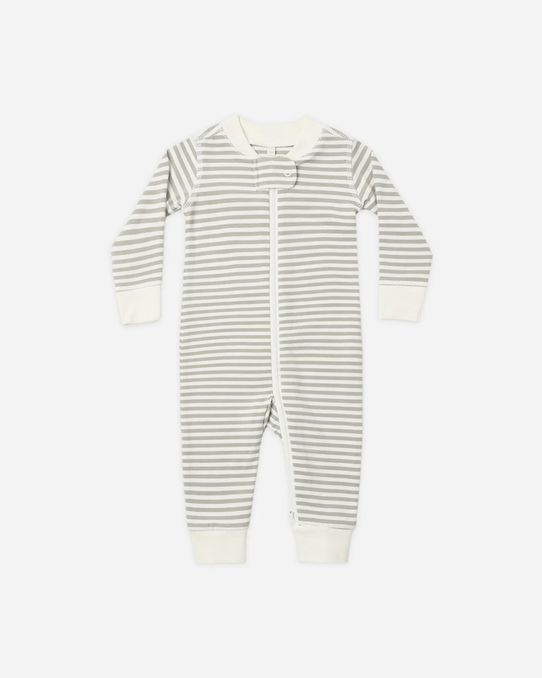 Zip Long Sleeve Sleeper Laurel Stripe by Quincy Mae
