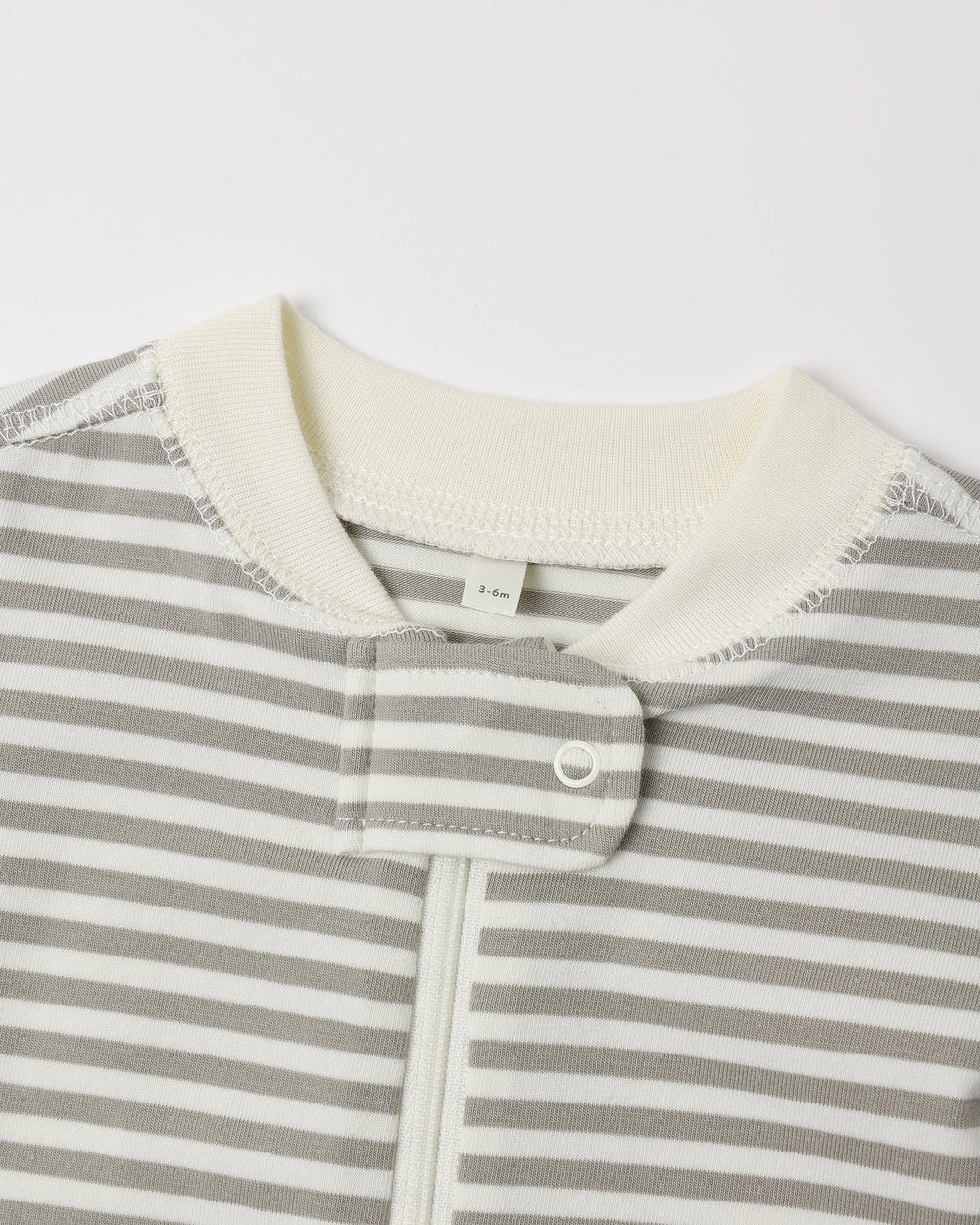 Zip Long Sleeve Sleeper Laurel Stripe by Quincy Mae