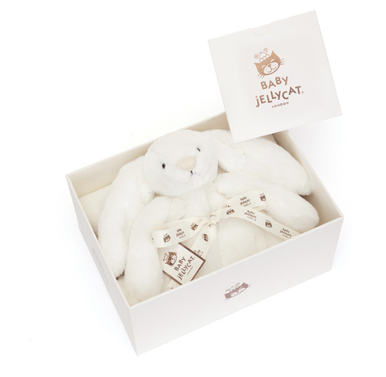 White Bashful Luxe Bunny Luna Blanket - Babesta