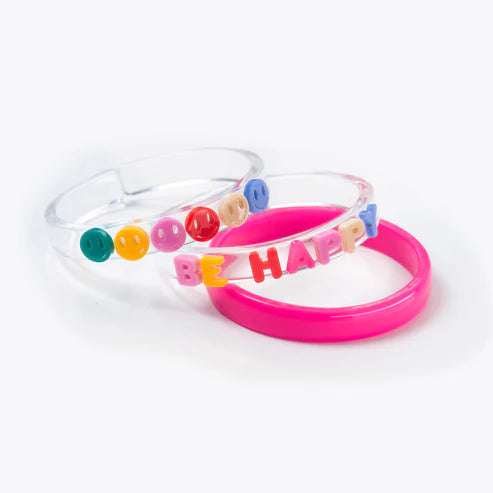 Be Happy Vibrant Bangle Set by Lilies & Roses