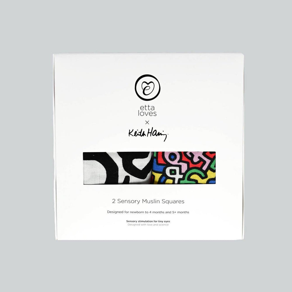 Keith Haring Sensory Muslin Squares - 2 pack