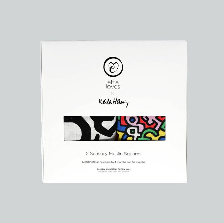 Keith Haring Sensory Muslin Squares - 2 pack