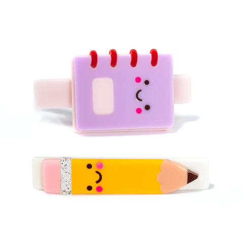 Notebook Pencil Hair Clips by Lilies & Roses