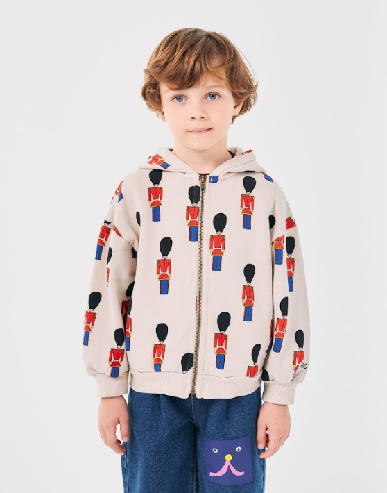 Tin Soldier Zipped Hoodie by Bobo Choses