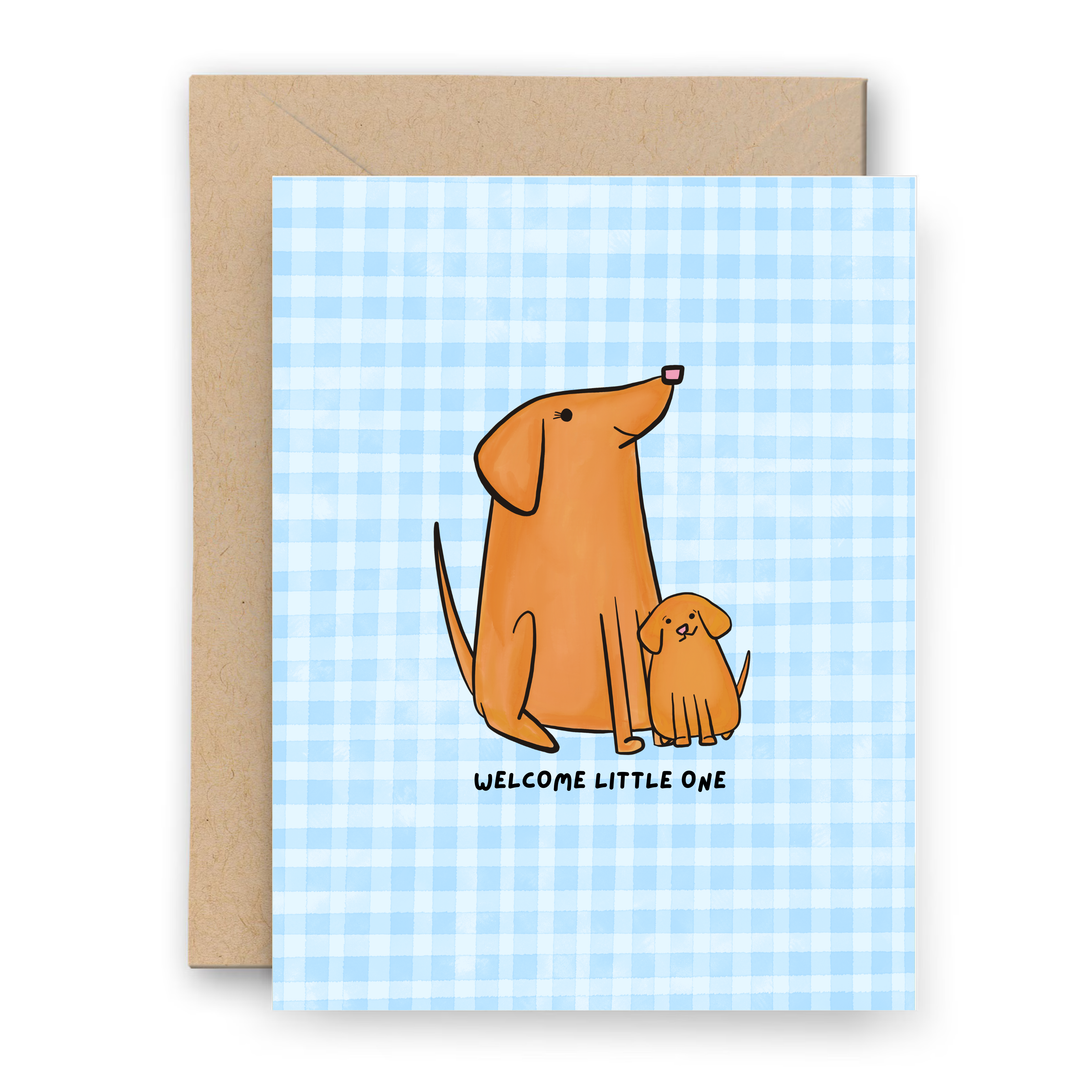 Welcome Little One / Puppy Dog - Greeting Card 