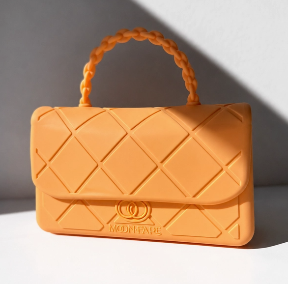channelini snack tote handbag shaped orange