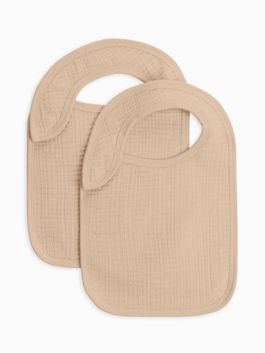 Organic Muslin Bib Set Clay by Colored Organics