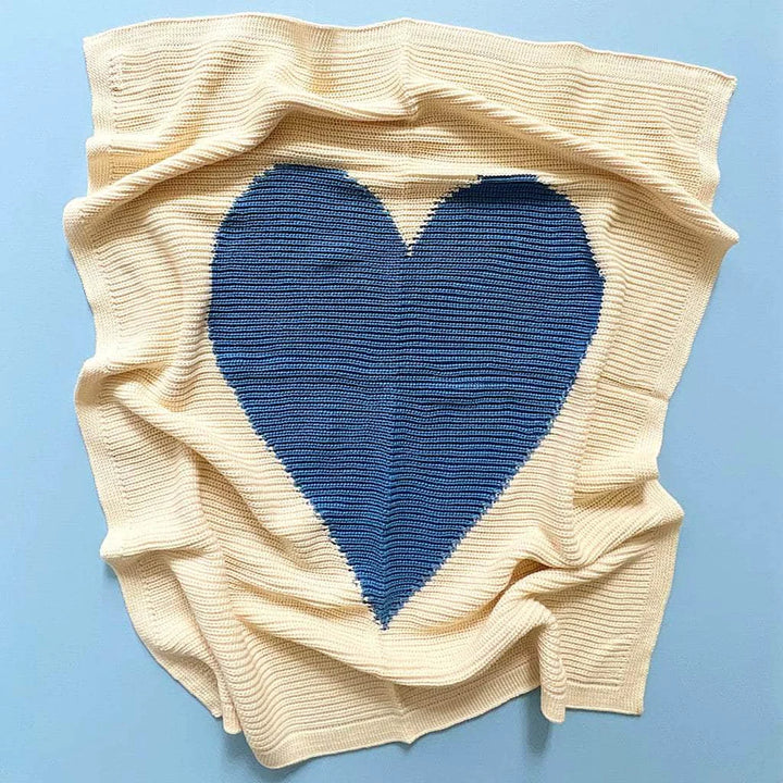 Blue heart blanket by Estella