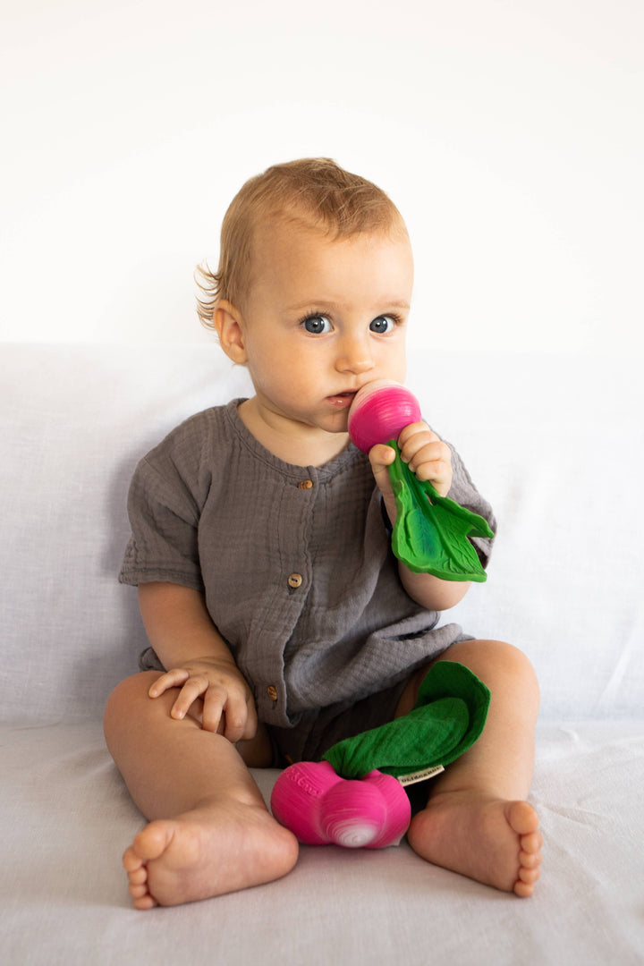 Ramona the Radish Mini DouDou Teether by Oli & Carol at Babesta
