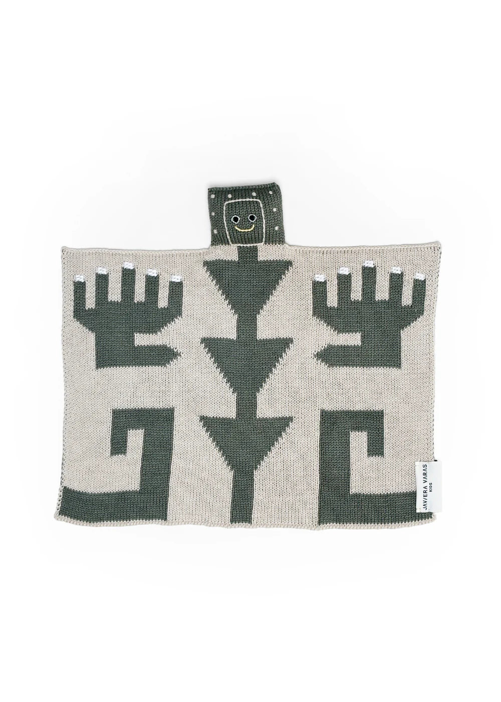  geometric pattern knitted lovey by Javiera Varas on a white background