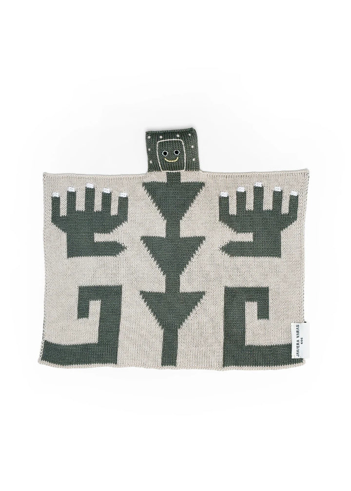  geometric pattern knitted lovey by Javiera Varas on a white background