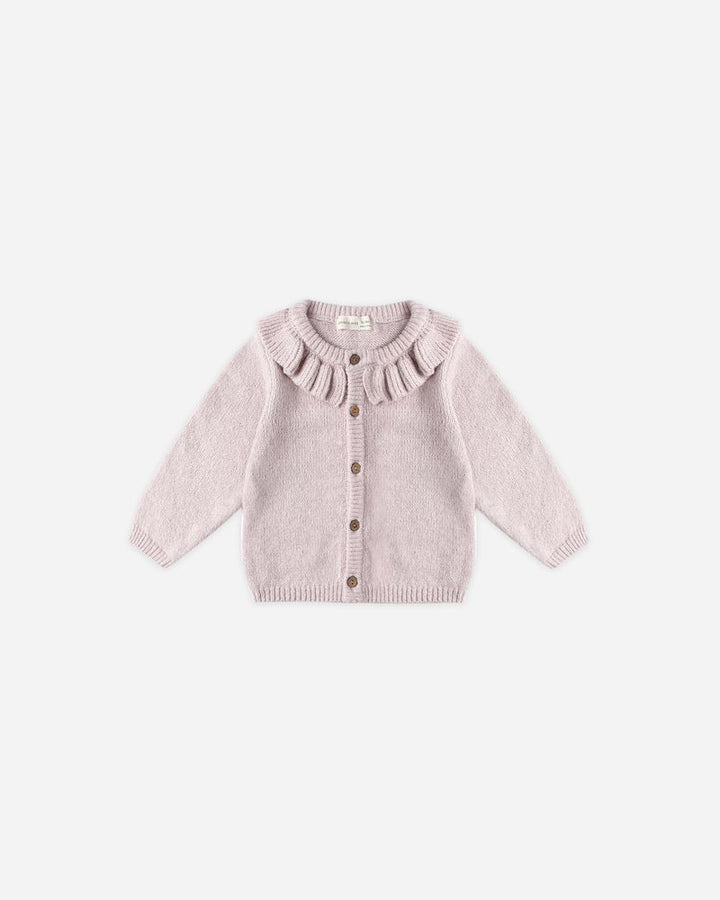 Ruffle Collar Cardigan - Lilac by Quincy Mae