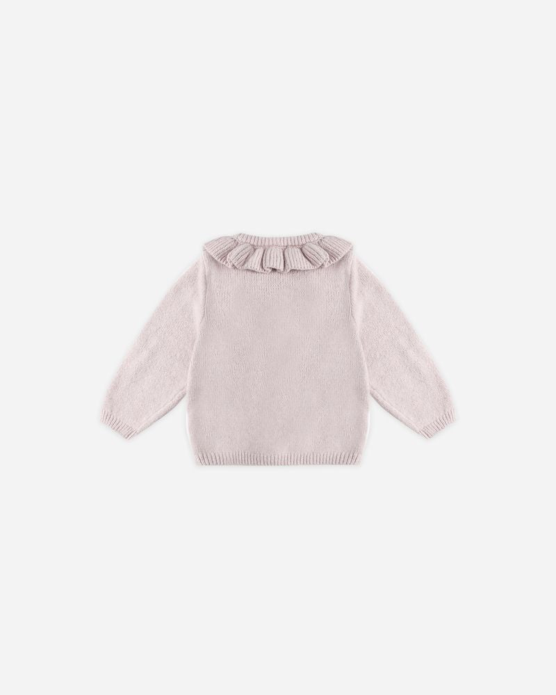Ruffle Collar Cardigan Lilac by Quincy Mae