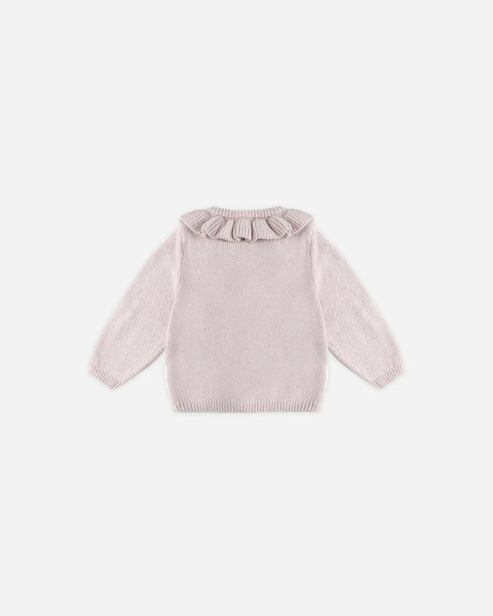 Ruffle Collar Cardigan Lilac by Quincy Mae