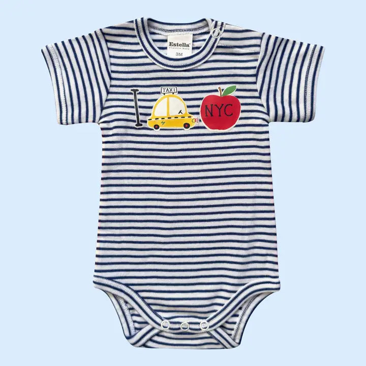  I Taxi NYC Organic Baby Onesie by Estella
