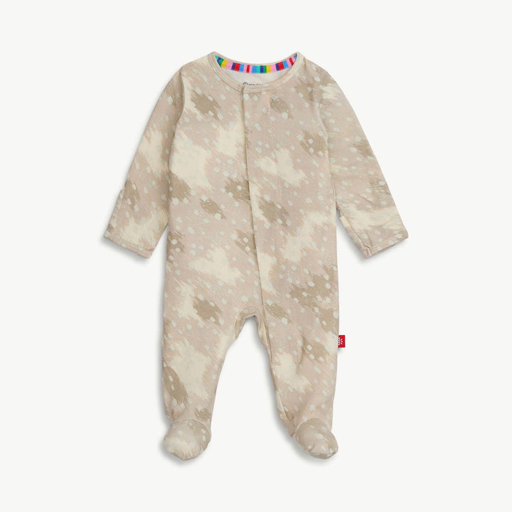 Babesta - Magnetic Me Magnetic Footie Sleepers in Tan Doeskin, Sustainably Made