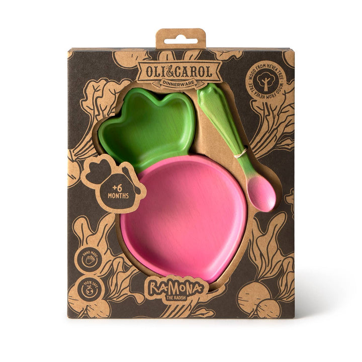 Ramona the Radish Plate & Spoon Set by Oli & Carol