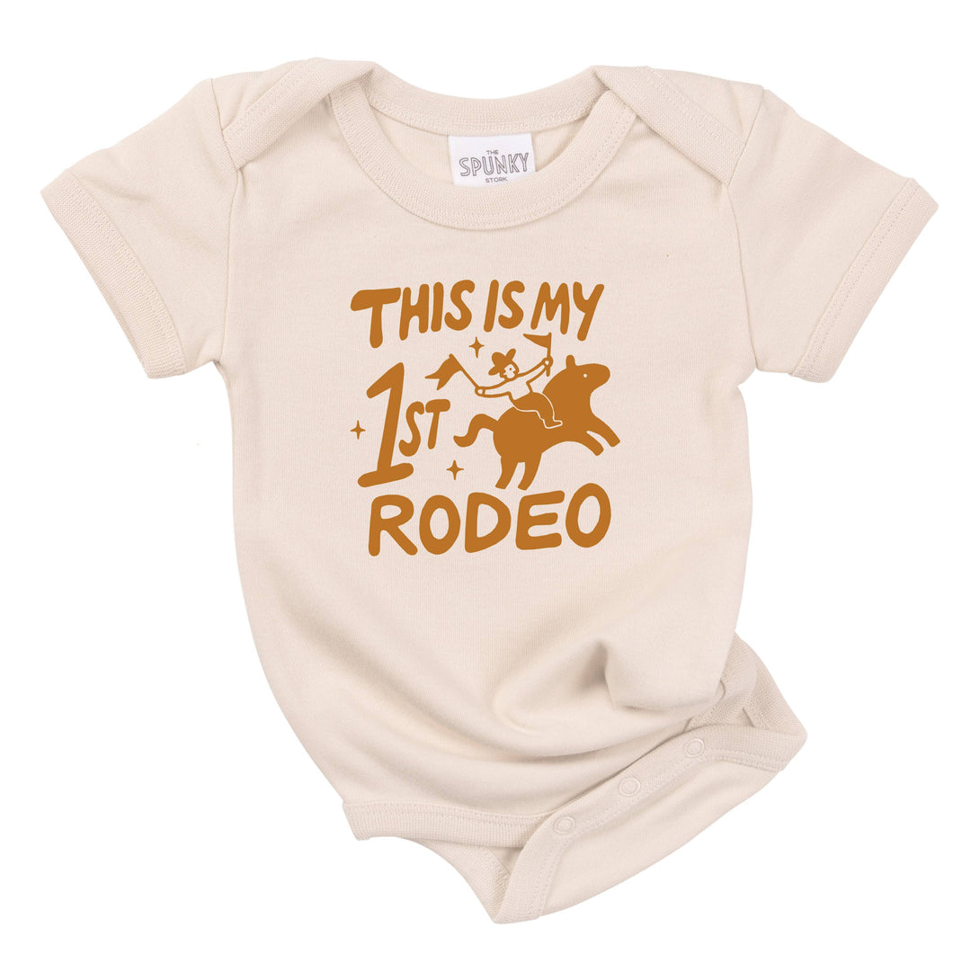 This is My First Rodeo Onesie ;by Spunky Stork