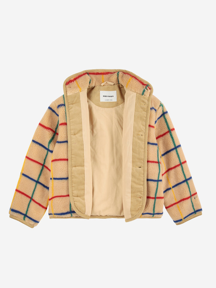 Color Stripe Sheepskin Jacket - Babesta