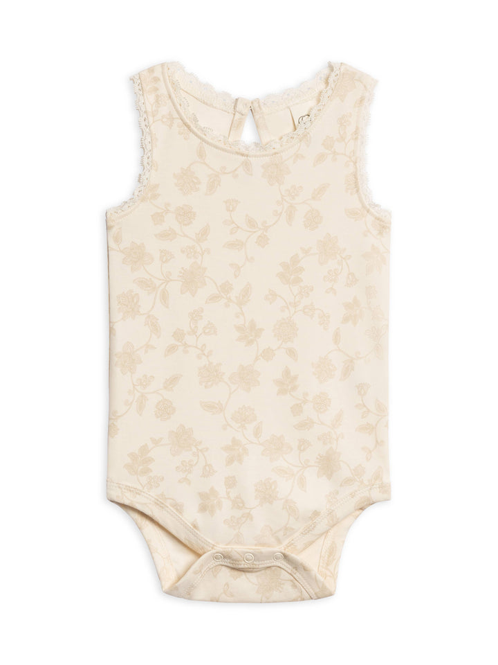 Organic Luna Lace Bodysuit - Aria Floral - Babesta