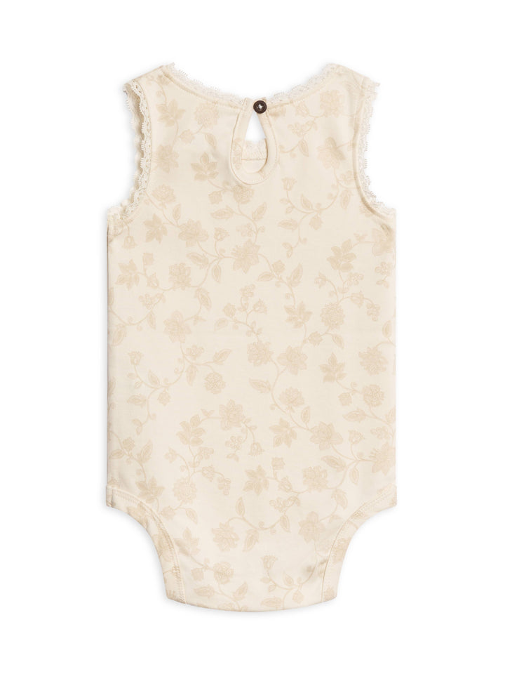 Organic Luna Lace Bodysuit - Aria Floral - Babesta